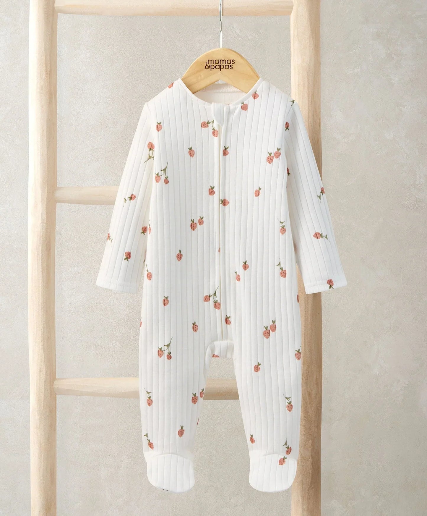Mamas & Papas Strawberry Zip Sleepsuit