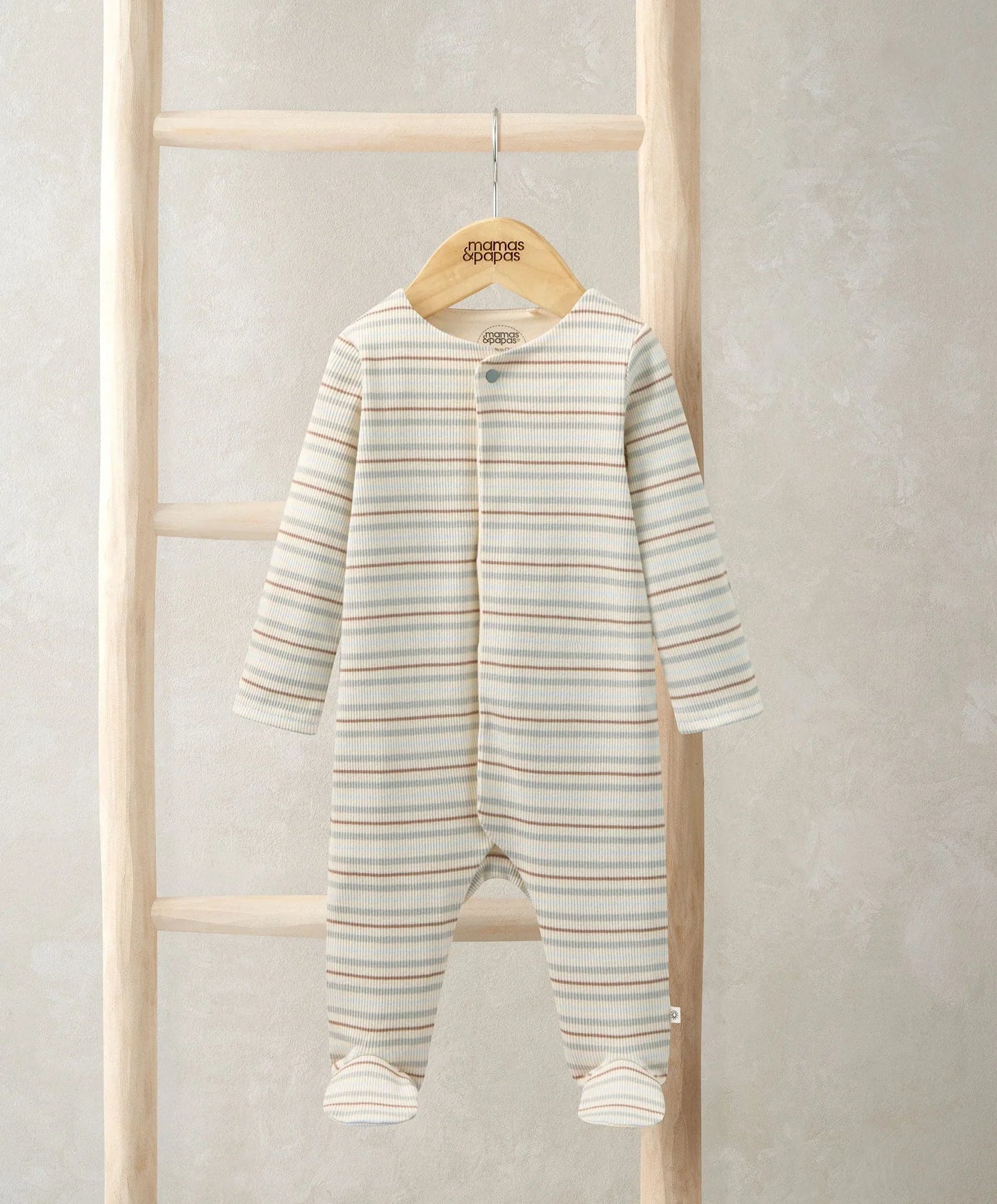 Mamas & Papas Ribbed Stripe Sleepsuit