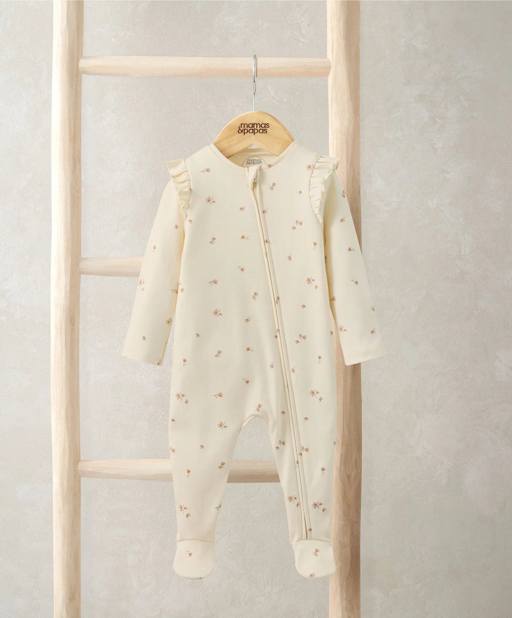 Mamas & Papas Floral Zip Sleepsuit