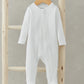 Mamas & Papas Organic Cotton Ribbed Sleepsuit - White