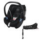 Aton 5 infant car seat in deep black with handle, harness and separate base