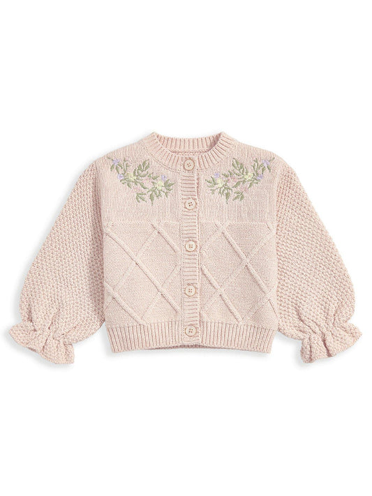 Mamas & Papas Floral Embroidered Cardigan - Pink | Mamas & Papas, Babies, Nursing, Cardigan