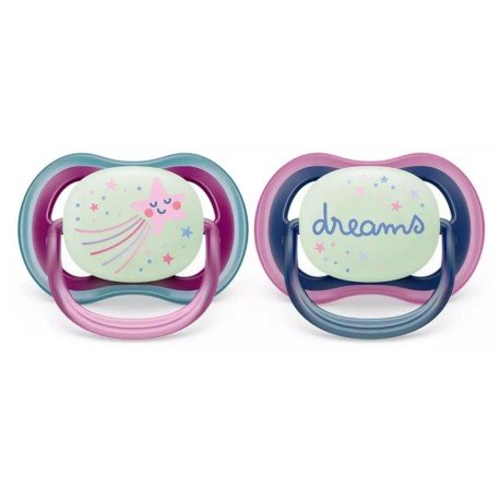 Air Night Soother Girl 6 - 18m | Pacifier | Avent for Mamas & Papas LB - 6hr