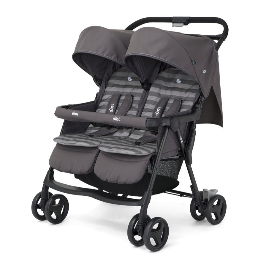 Aire Twin Stroller Side By Side - Dark Pewter | Twin Stroller | Joie for Mamas & Papas LB - Baby Gear