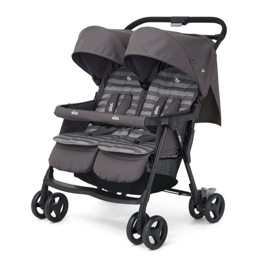 Aire Twin Stroller Side By Side - Dark Pewter | Twin Stroller | Joie for Mamas & Papas LB - Baby Gear