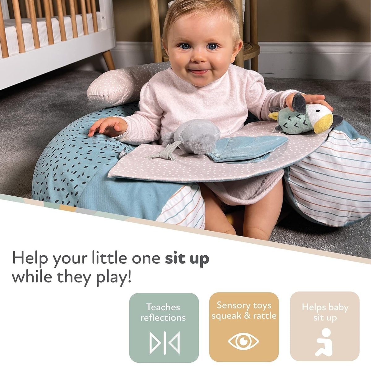 Animal Adventures Baby Sit Me Up Floor Seat | Play Mat | Nuby for Mamas & Papas LB - Activity & Sensory Toys