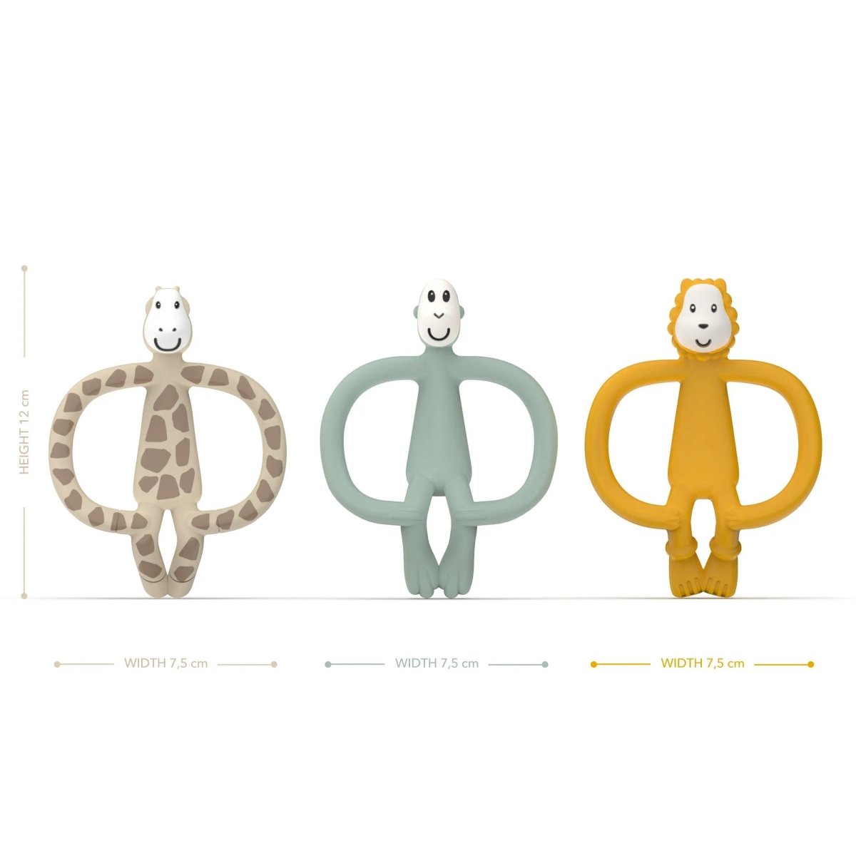 Animal Teether Gift Set Pack of 3 | Teether | Matchstick Monkey for Mamas & Papas LB - Activity & Sensory Toys
