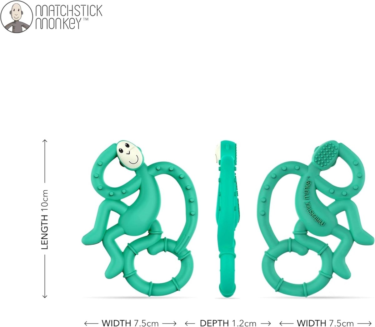 Antimicrobial Silicone Teether Easy To Grip | Teether | Matchstick Monkey for Mamas & Papas LB - Activity & Sensory Toys
