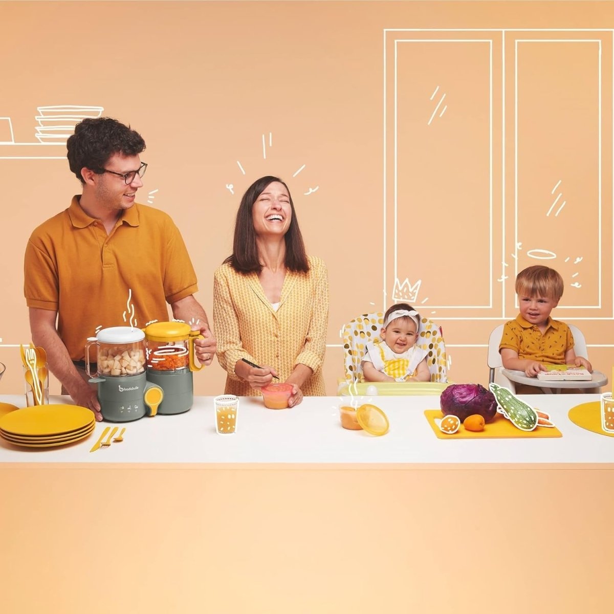 B - Easy Baby Food Processor 4 - in - 1 Soft Steaming | Food Processor | Badabulle for Mamas & Papas LB - Feeding & Weaning