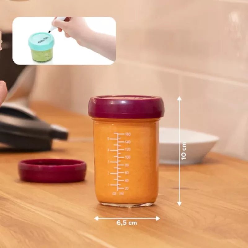 Baby Bowls Glass Storage Containers Pack of 4 | Bowl | Babymoov for Mamas & Papas LB - 6hr