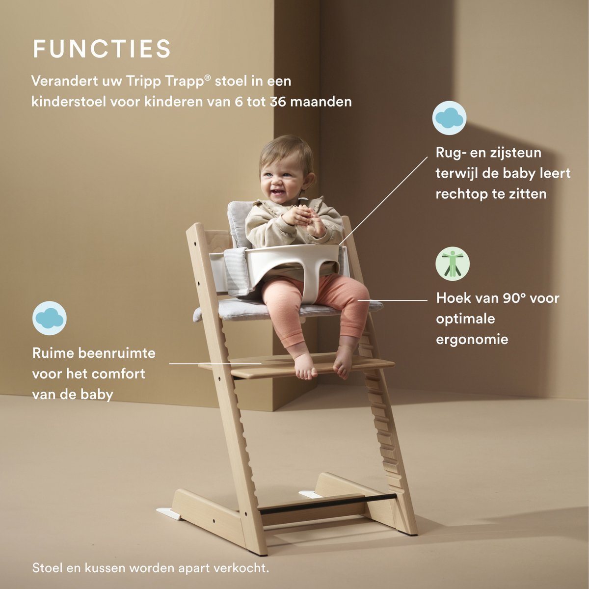 Baby set for Tripp Trapp chair | High Chair Seat | Stokke for Mamas & Papas LB - 6hr