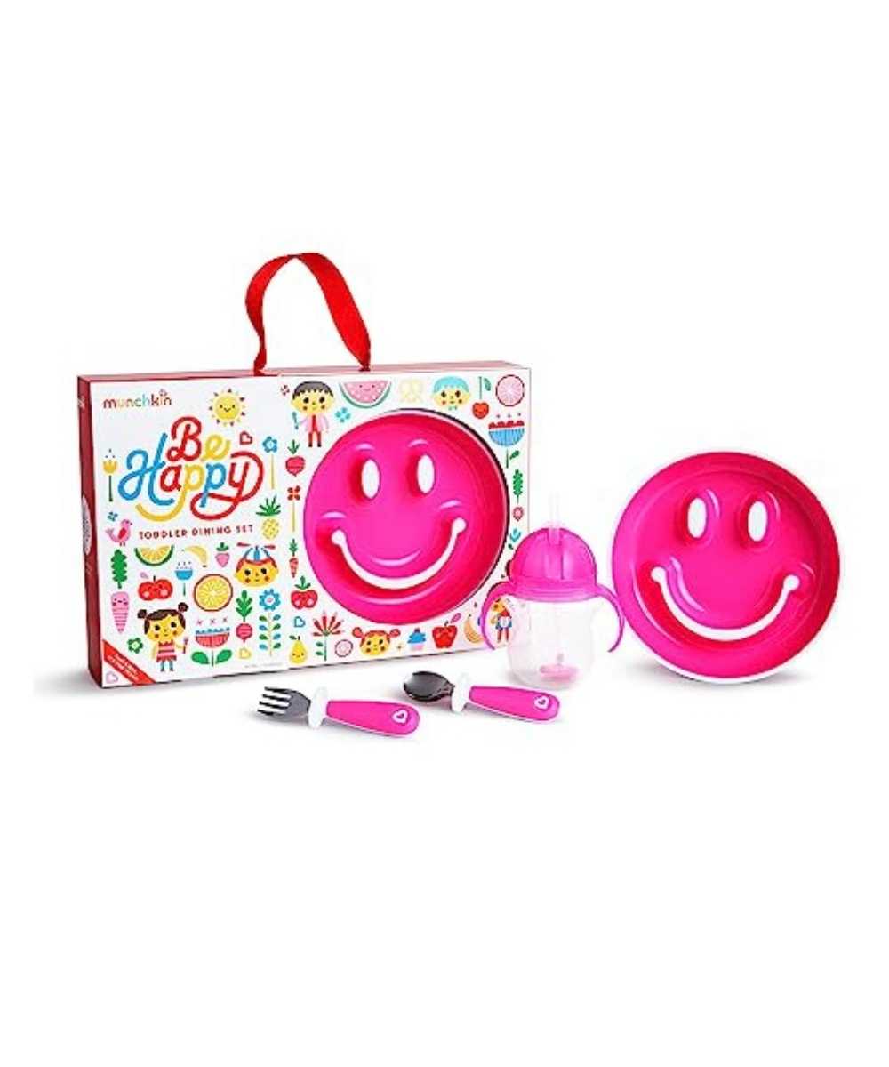 Be Happy - Toddler Dining Set Pink | Feeding Set | Munchkin for Mamas & Papas LB - 6hr