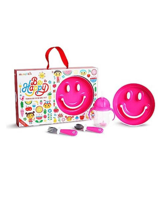 Be Happy - Toddler Dining Set Pink | Feeding Set | Munchkin for Mamas & Papas LB - 6hr