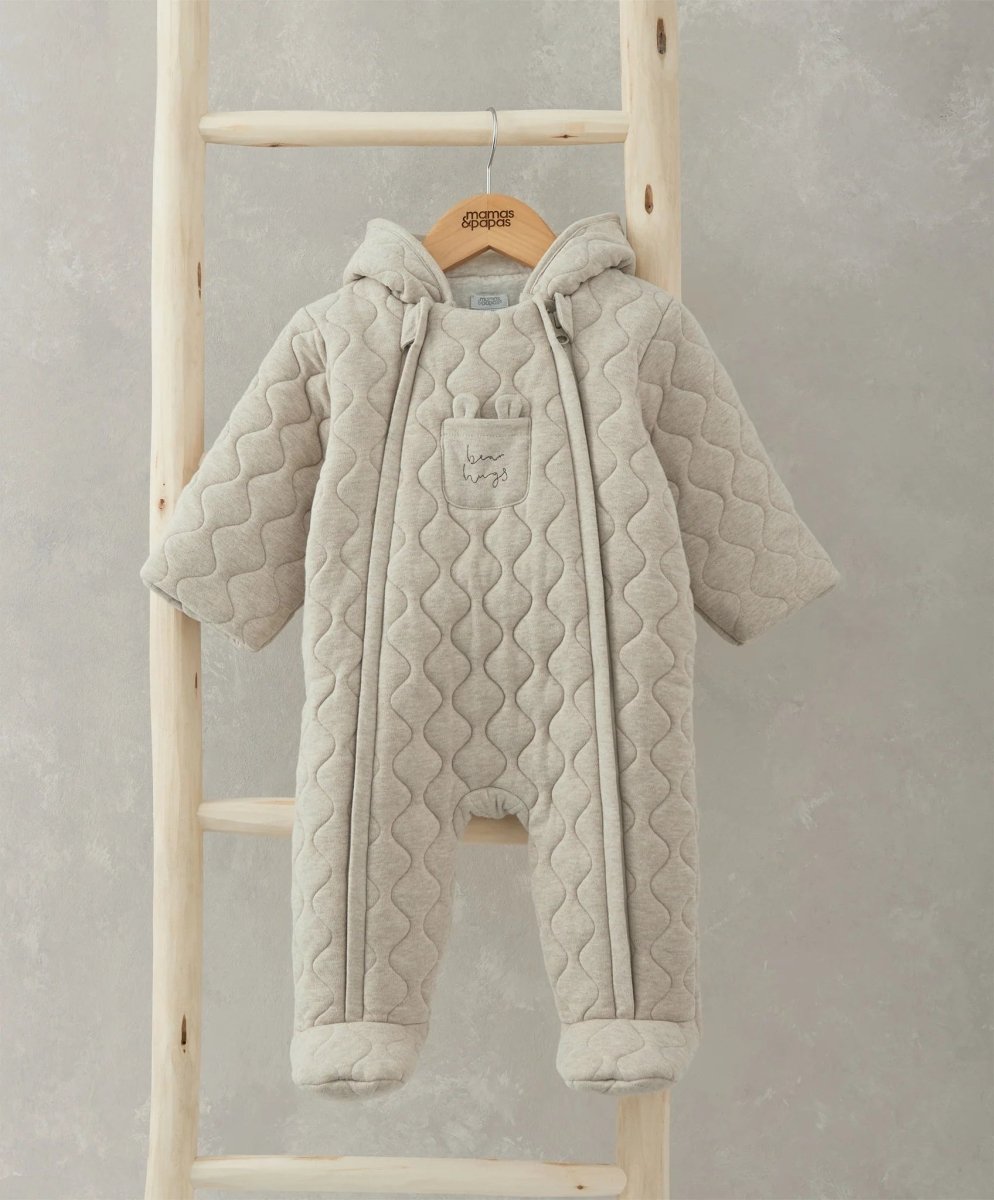 Bear Hugs Quilted Jersey Pramsuit | Pramsuit | Mamas & Papas for Mamas & Papas LB - 6hr