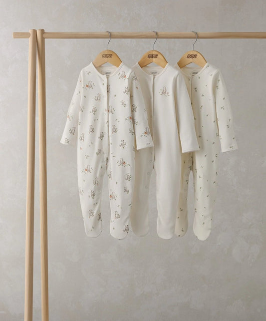 Bear Sleepsuits (Set of 3) - Sand | Sleepsuit | Mamas & Papas for Mamas & Papas LB - 6hr