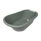 Freestanding bath tub in light green with heart detail on rim