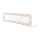 Beige fabric bed safety rail with curved frame and side clamp, 150 cm