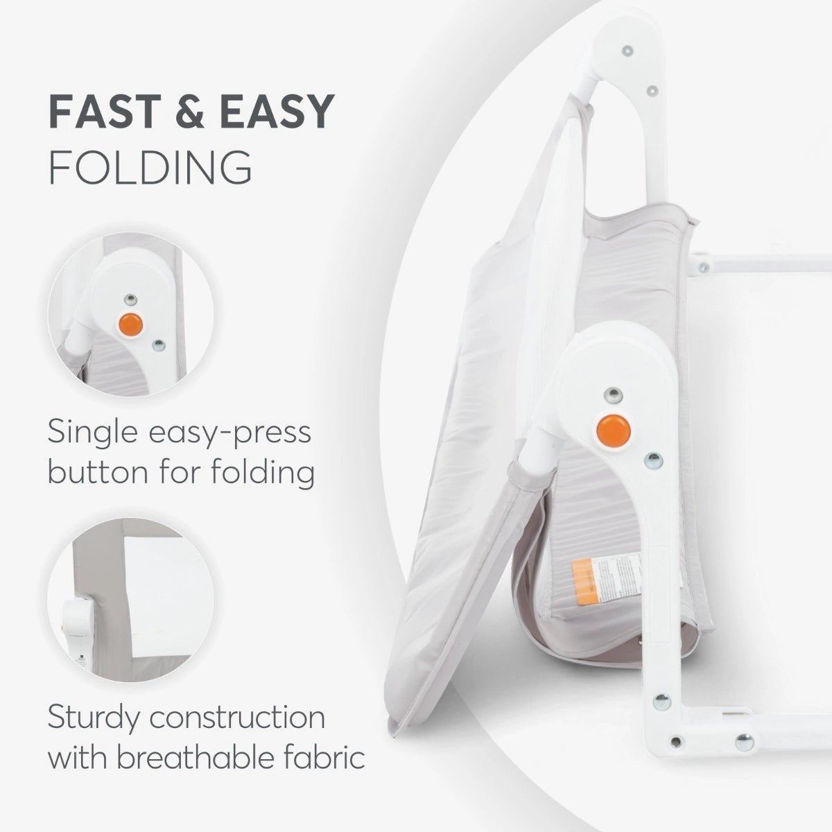 Bed Rail I Am Safe 150cm Beige Grey | Bed Rail | KikkaBoo for Mamas & Papas LB - Furniture & Nursery