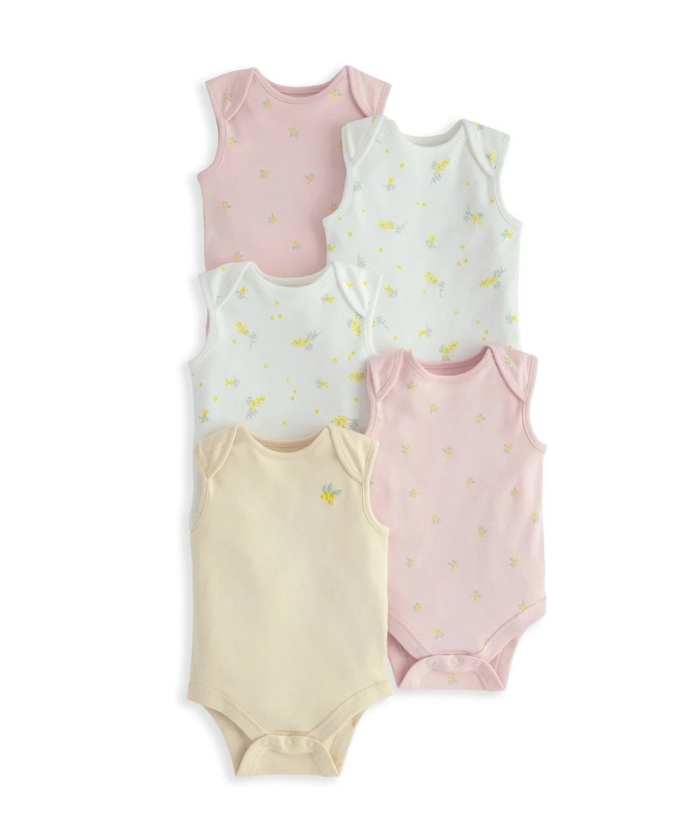 Bodysuits (Pack of 5) - Lemon Print | Bodysuit | Mamas & Papas for Mamas & Papas LB - 6hr