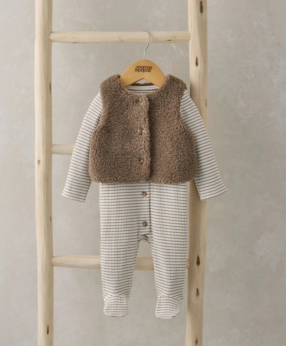 Borg Gilet & All In One Outfit Set | Sleepsuit | Mamas & Papas for Mamas & Papas LB - 6hr