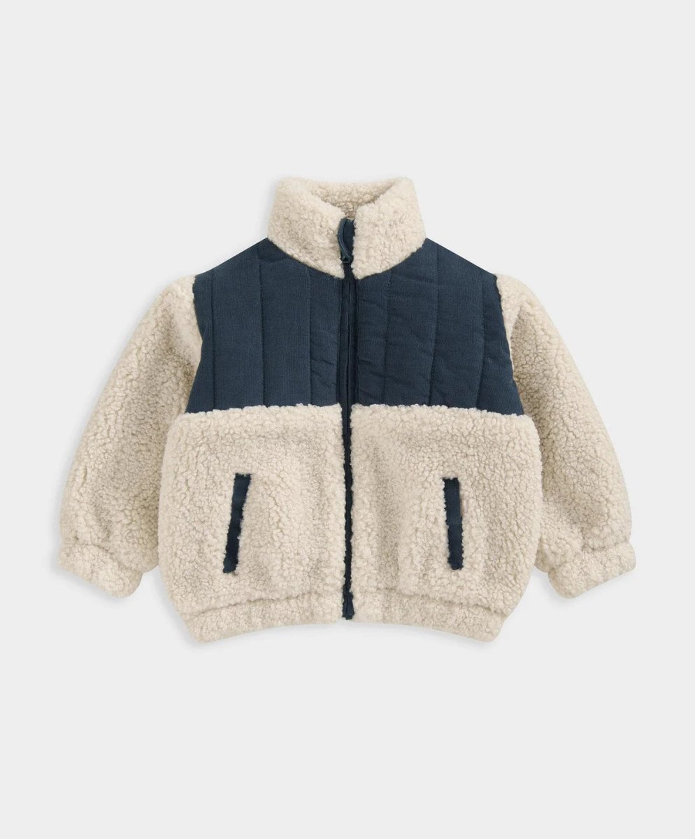 Borg Jacket - Black/Beige | Jacket | Mamas & Papas for Mamas & Papas LB - 6hr