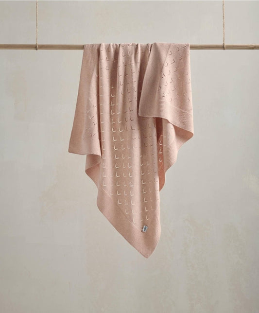Born To Be Wild - Pink Pointelle Blanket | Blanket | Mamas & Papas for Mamas & Papas LB - 6hr