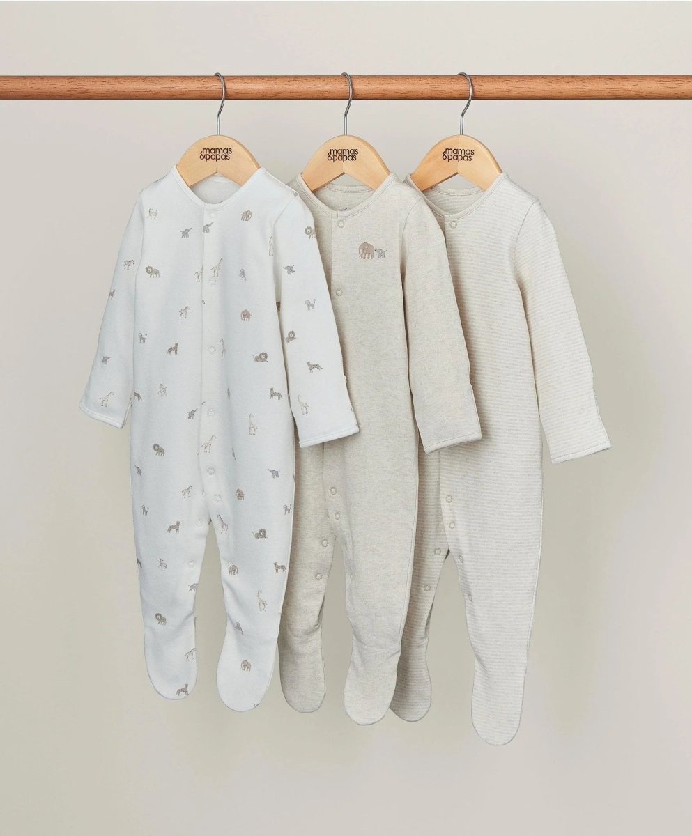 Born Wild Sleepsuits (Set of 3) | Sleepsuit | Mamas & Papas for Mamas & Papas LB - 6hr