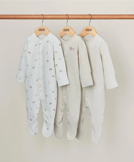 Born Wild Sleepsuits (Set of 3) | Sleepsuit | Mamas & Papas for Mamas & Papas LB - 6hr