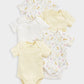 Botanical Garden Sleepsuits (Set of 5) - Yellow | Bodysuit | Mamas & Papas for Mamas & Papas LB - 6hr