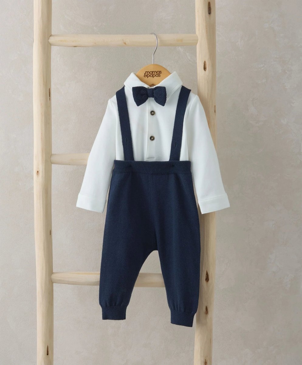 Bow Tie, Braces, Bodysuit & Trousers Outfit Set | Bodysuit | Mamas & Papas for Mamas & Papas LB - 6hr