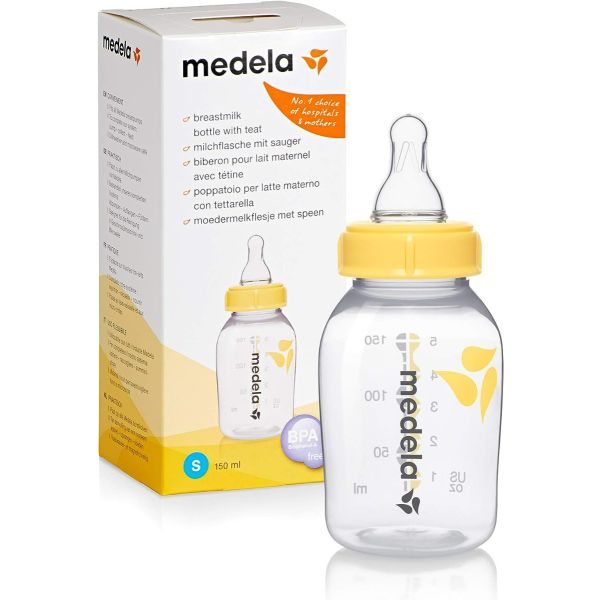 Breastmilk Bottle 150ml From first day of motherhood | Bottle Feeding | Medela for Mamas & Papas LB - 6hr