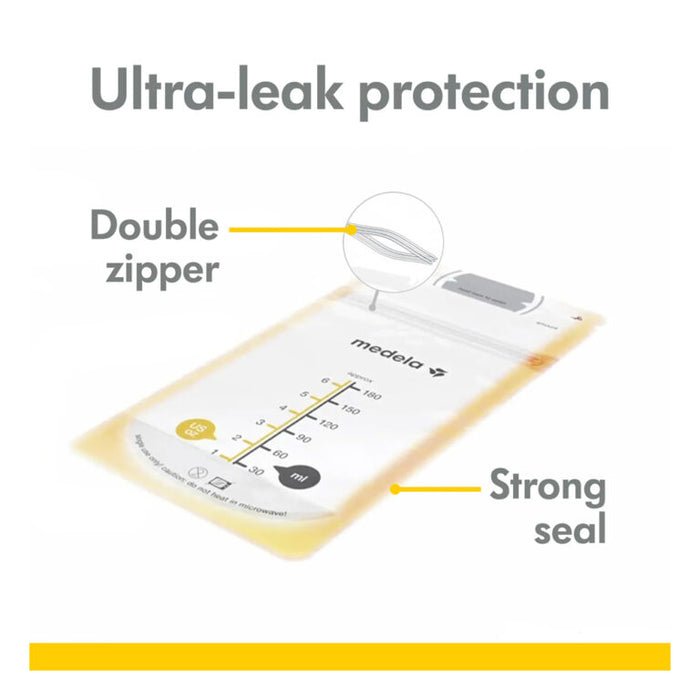 Breastmilk Storage Bags Pack of 25 | Breastfeeding Milk Storage | Medela for Mamas & Papas LB - Breast Feeding