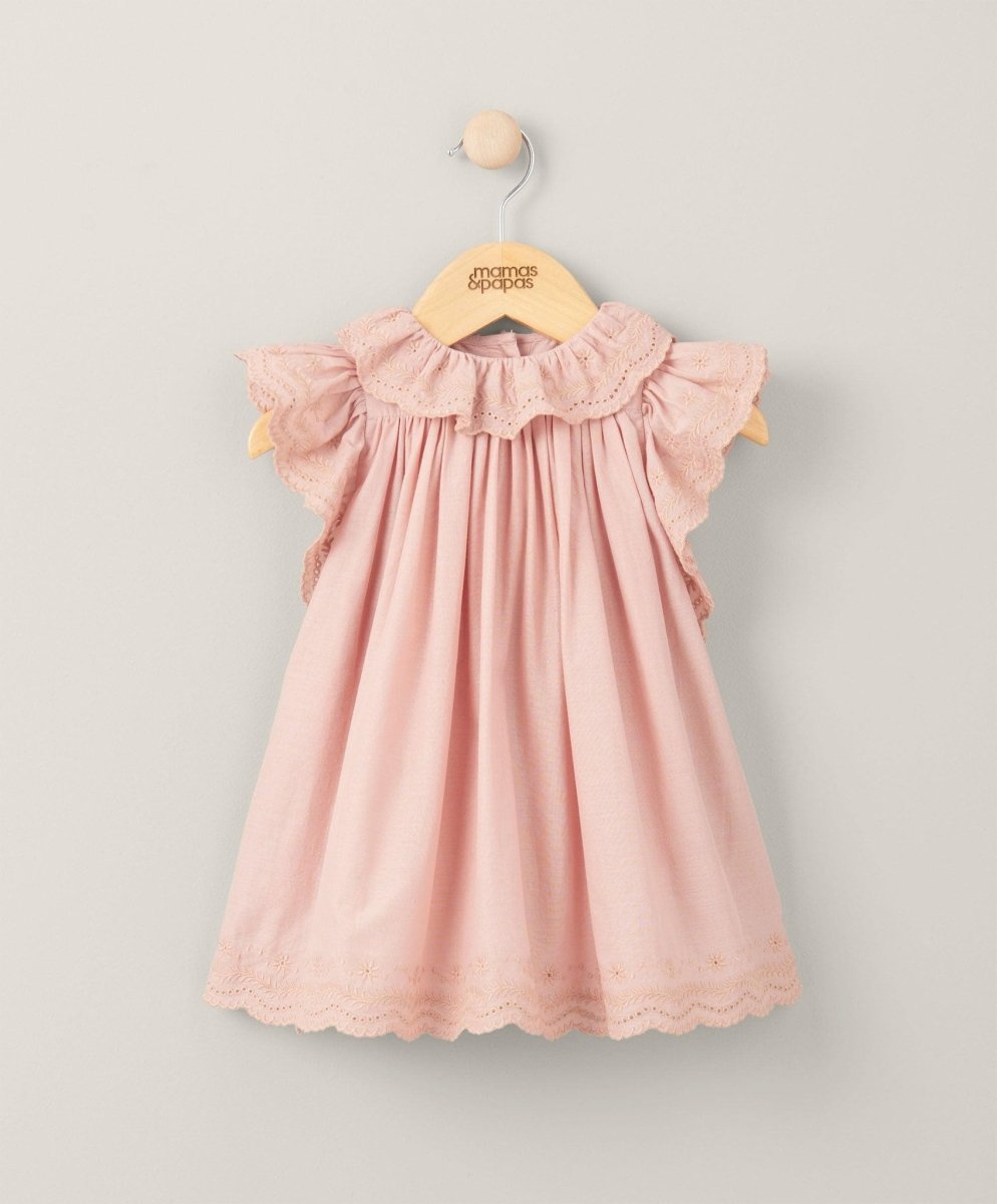 Broderie Frill Dress - Pink | Dress | Mamas & Papas for Mamas & Papas LB - 6hr