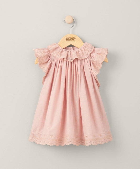 Broderie Frill Dress - Pink | Dress | Mamas & Papas for Mamas & Papas LB - 6hr