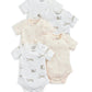 Bunny Floral Shortsleeved Bodysuits (Set of 5) | Bodysuit | Mamas & Papas for Mamas & Papas LB - 6hr