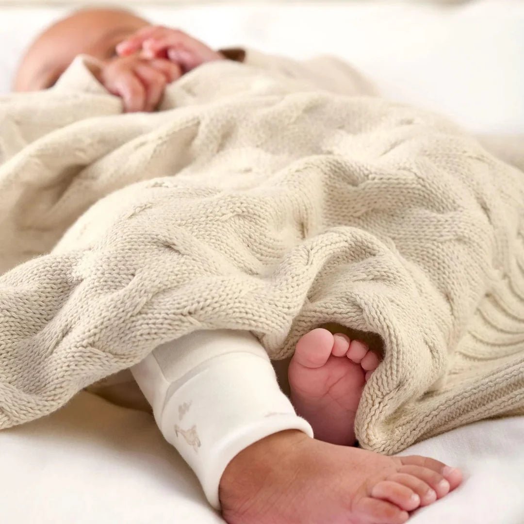 Cable Knit Blanket Cream Welcome to the World Duckling | Blanket | Mamas & Papas for Mamas & Papas LB - 6hr