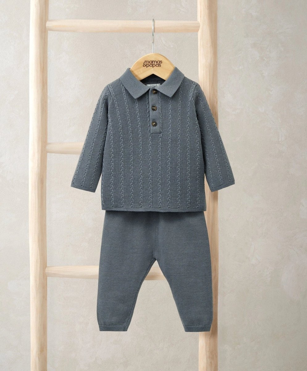 Cable Knit Top & Trousers Set (2 Pieces) | Knit Set | Mamas & Papas for Mamas & Papas LB - 6hr