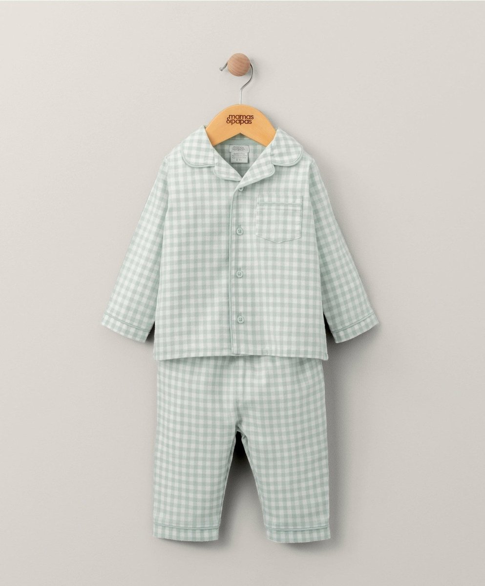 Check Woven Pyjamas - Blue | Sleepsuit | Mamas & Papas for Mamas & Papas LB - 6hr