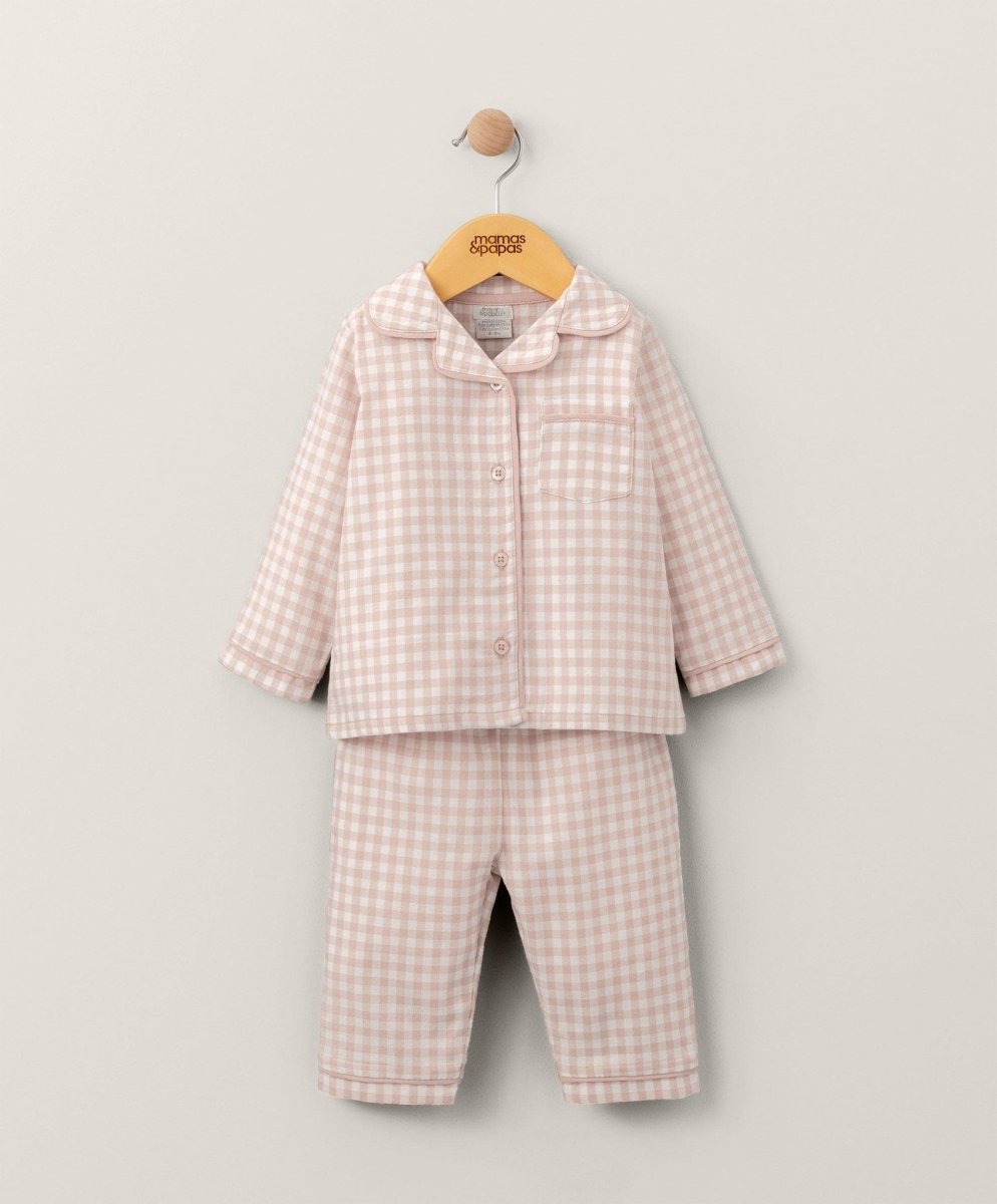 Check Woven Pyjamas - Pink | Sleepsuit | Mamas & Papas for Mamas & Papas LB - 6hr