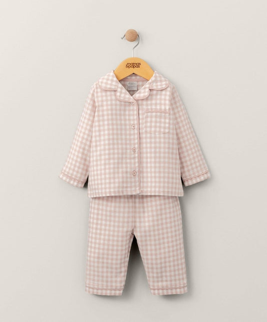 Check Woven Pyjamas - Pink | Sleepsuit | Mamas & Papas for Mamas & Papas LB - 6hr
