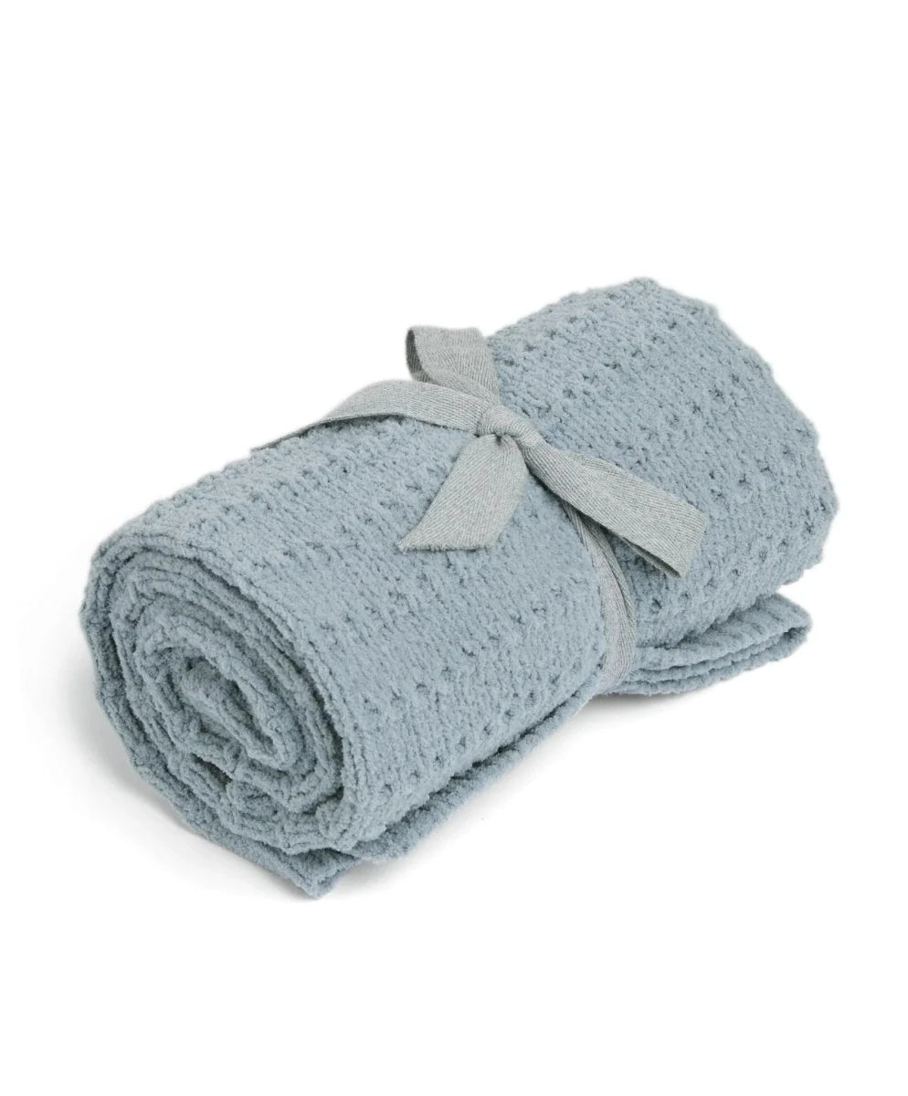 Chenille Blanket - Blue Stripe | Blanket | Mamas & Papas for Mamas & Papas LB - Baby Quilts & Blankets