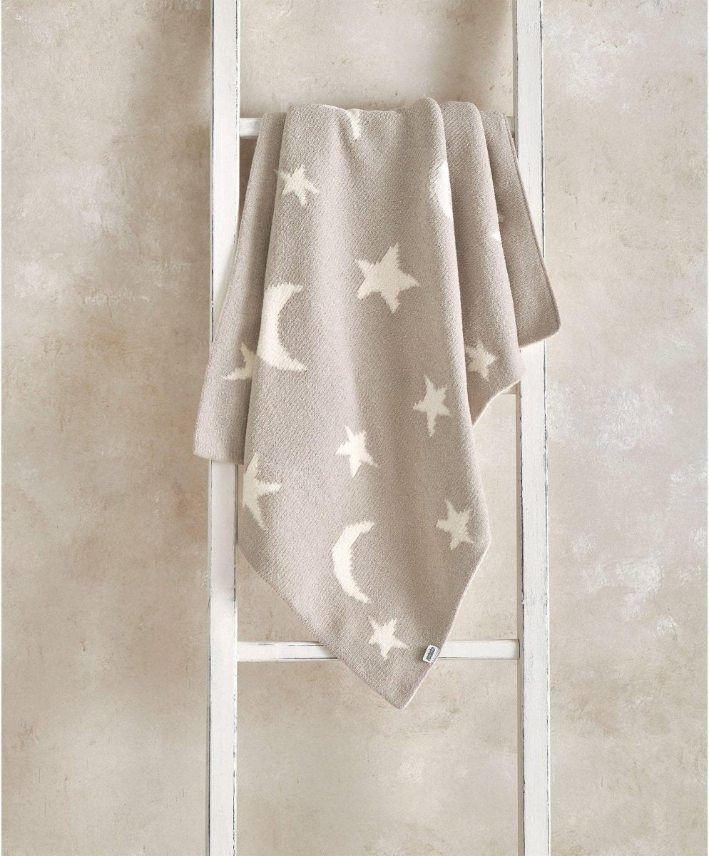 Chenille Blanket - Neutral Moon/Star | Blanket | Mamas & Papas for Mamas & Papas LB - Baby Quilts & Blankets