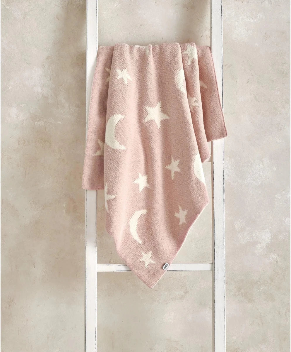 Chenille Blanket - Pink Moon/Star | Blanket | Mamas & Papas for Mamas & Papas LB - Baby Quilts & Blankets