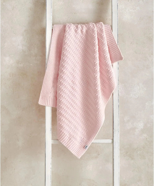 Chenille Blanket - Pink Stripe | Blanket | Mamas & Papas for Mamas & Papas LB - Baby Quilts & Blankets