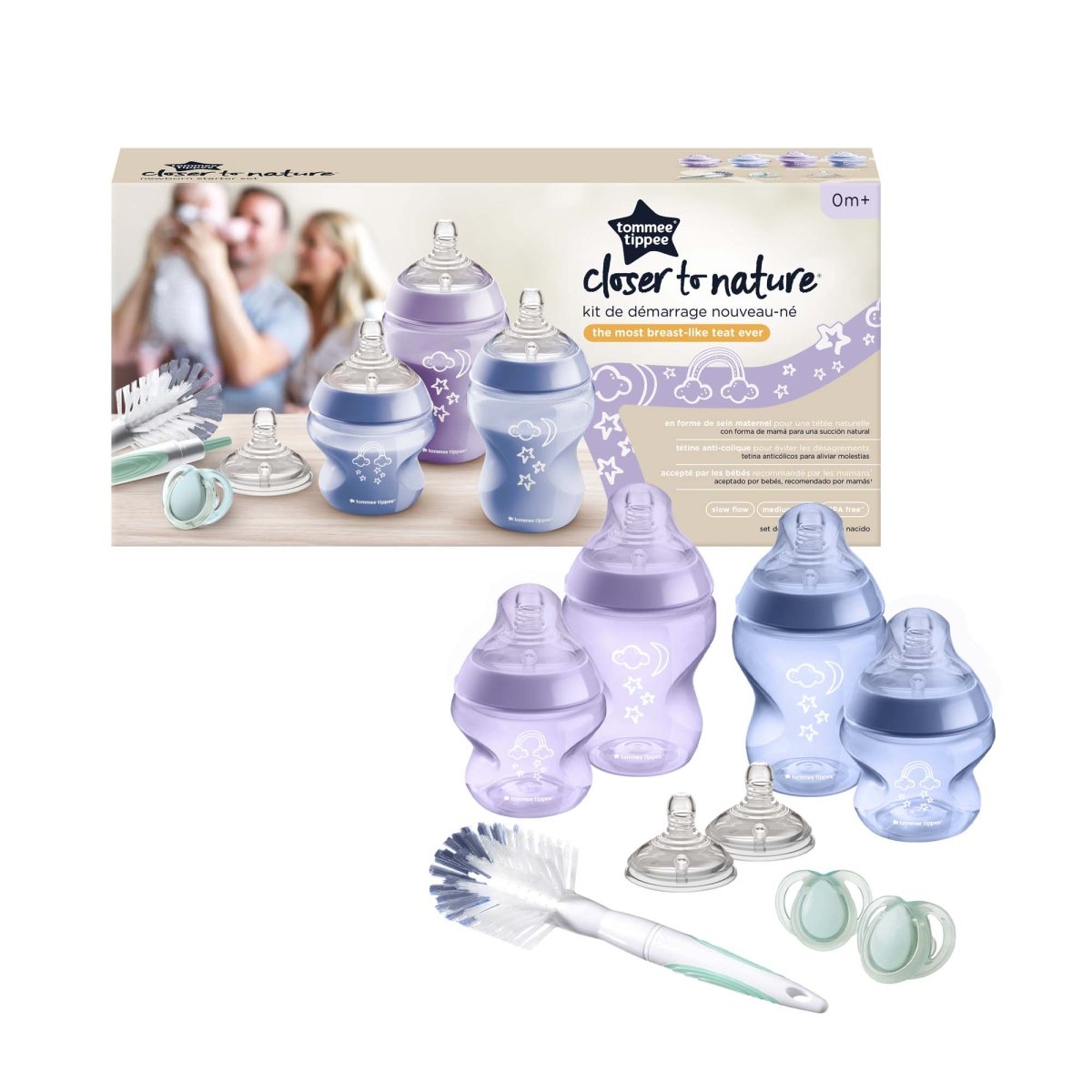 Closer To Nature Bottle Set 9 Pieces Girls From first day of motherhood | Feeding Set | Tommee Tippee for Mamas & Papas LB - 6hr