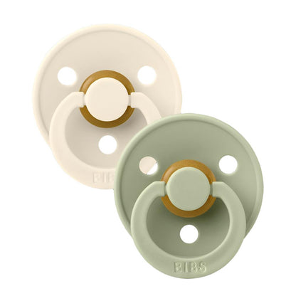 Colour 2 PACK - Ivory/Sage 0 - 6 Months | Pacifier | Bibs for Mamas & Papas LB - 6hr