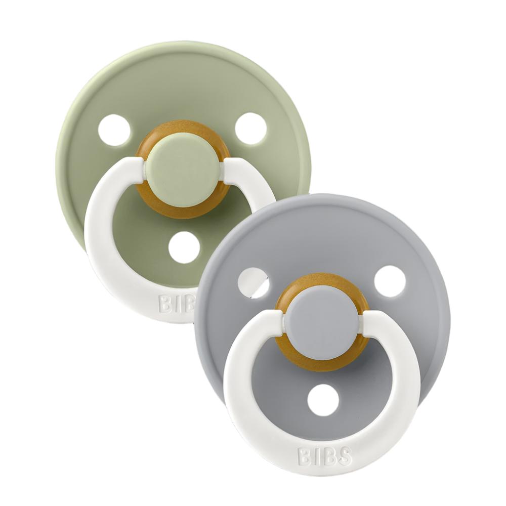 Colour GLOW Pack of 2 - Sage/Cloud | Pacifier | Bibs for Mamas & Papas LB - 6hr