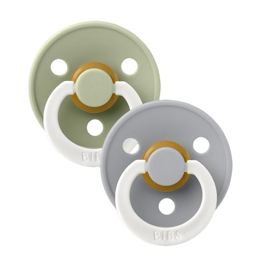 Colour GLOW Pack of 2 - Sage/Cloud | Pacifier | Bibs for Mamas & Papas LB - 6hr