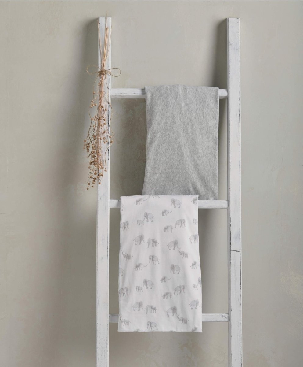 Cotbed Fitted Sheets Pack of 2 - Elephant | Nursery Bedding | Mamas & Papas for Mamas & Papas LB - 6hr
