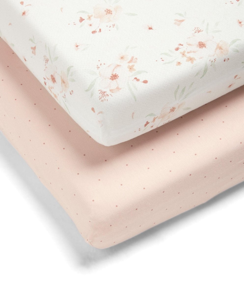 Cotbed Fitted Sheets Pack of 2 - Floral | Nursery Bedding | Mamas & Papas for Mamas & Papas LB - 6hr
